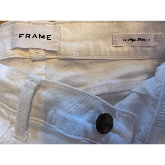 Frame Le High Skinny in Blanc Denim Size 25 - Picture 8 of 14